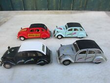 4 voitures miniatures 2 CV  WELLY  12 cm