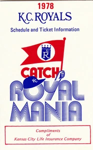 1978 KANSAS CITY ROYALS BASEBALL POCKET SCHEDULE - KANSAS CITY LIFE INSURANCE CO - Picture 1 of 1