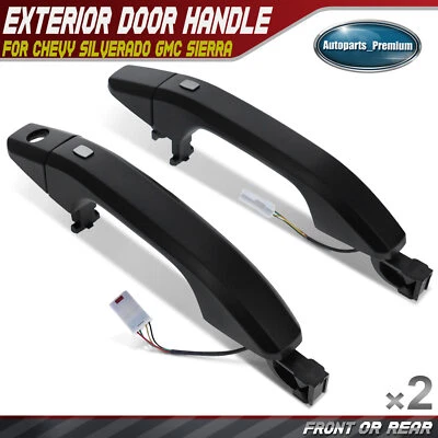 Front or Rear Primed Black Exterior Door Handle for Chevy Silverado GMC Sierra - Image 1 of 4