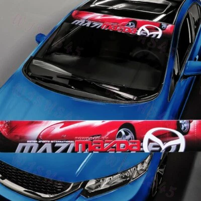 Parabrisas delantero resistente a los rayos UV vinilo para Mazda Speed Racing banner calcomanía pegatina Foto 1 de 3