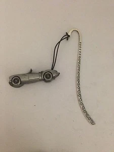 MG A ref126 Pewter Effect Car On a Pattern Bookmark With Cord - Picture 1 of 1