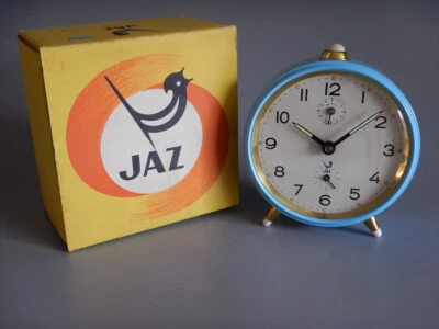 N. O. S.Stock New Years 70 Table Clock Alarm Clock Jaz Blue IN Sa Box Original - Image 1 of 4