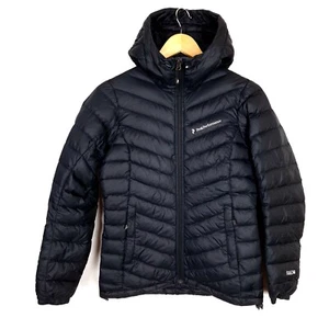 PEAK PERFORMANCE FROST Women Jacket Size XS Black Down Fill Hooded Polyamide - Picture 1 of 12