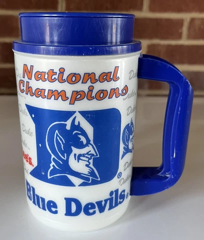 DUKE BASKETBALL 2001 NCAA National Champions Hardee’s Thermos Mug W/ Lid Cover