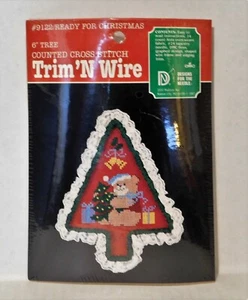 Trim N Draht bereit für Weihnachten 6" Baum gezählt Kreuzstich Kit Bär 9122 NEU - Bild 1 von 2