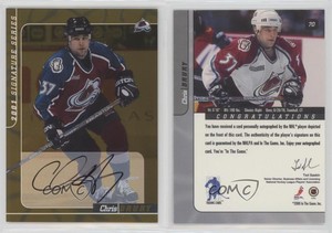 2000-01 ITG Be A Player Signature Series Auto Gold Chris Drury #70 Auto