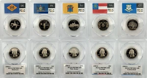 1999 S State Proof CLAD PCGS 70 5 Coin Quarter Set - Picture 1 of 1