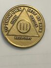 Alcoholics Anonymous 3 Years AA Bronze Medallion Chip Token Coin Recovery Token