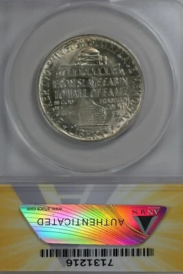 1946  .50   ANACS  MS 64 BOOKER T WASHINGTON    Classic Silver Commemorative   - Image 1 of 2