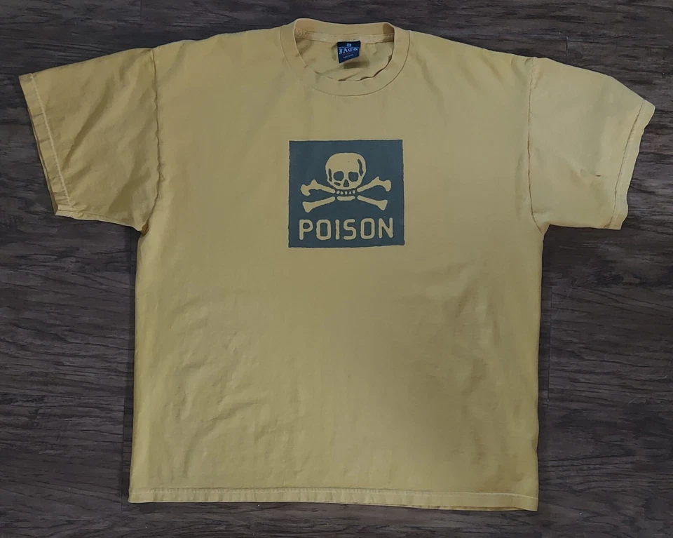 Camiseta Jack Vintage Hecha en EE. UU. VENENO XL Camiseta Negra y Amarilla  Foto 1 de 4