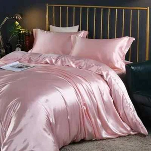 100% Silk Bedding Set Duvet Cover Bed Sheet Pillowcases Double King Queen Size - Picture 1 of 28