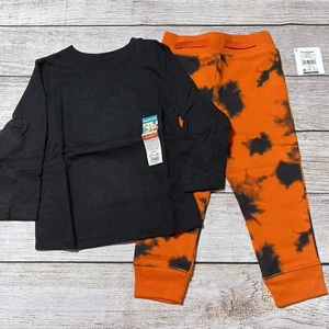 Baby Boy Halloween Outfit Size 2T. NWT! Black L/S Shirt & Tie Dye Pants. - Picture 1 of 5