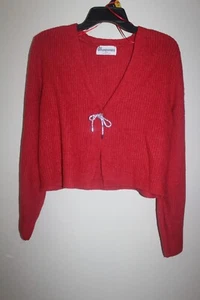 No Boundaries Strass Silber Brillant Rot Schleife Strickjacke Damen Large Neu mit Etikett - Bild 1 von 6