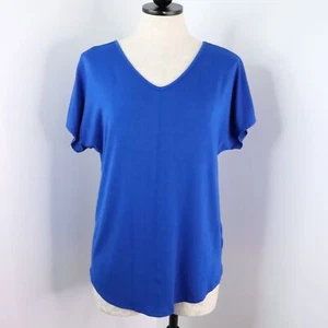 Top donna Catherine Malandrino M Royal blu elettrico morbido modal elasticizzato nuovo - Foto 1 di 7