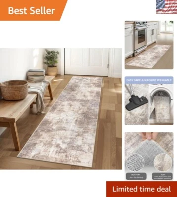 Elegante Alfombra Corredor Abstracta 2x6 Pies - Lavable Antideslizante Decoración de Cocina y Pasillo Foto 1 de 4