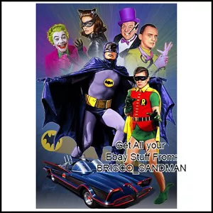 Calamita frigo divertente frigorifero BATMAN anni '60 TV "Illustrazione B" Adam West - Foto 1 di 9