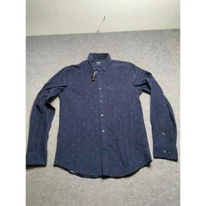 NEW Express Corduroy Shirt Red Dot Print Long Sleeve Button Down Casual Small - Picture 1 of 8