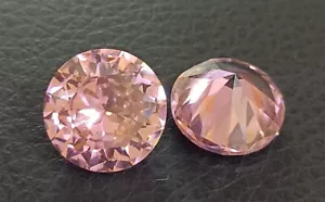 44,60 Ct Naturale Meraviglioso Zircone Cambogia ROSA Forma Tonda Pietre Preziose - 2 Pezzi - Foto 1 di 4