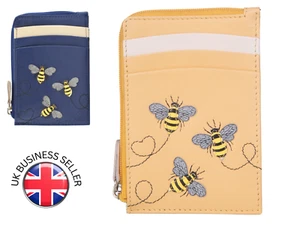 Suri Bumble Bee Coin Purse by Mala Leather & giftbag soft leather RFID - Picture 1 of 5