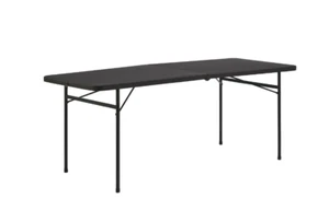 Mainstays 6 Foot Bi-Fold Plastic Folding Table, Black - Picture 1 of 5