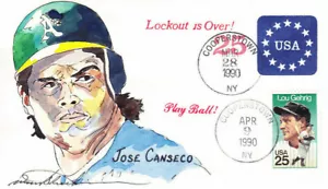 Wild Horse Hand Painted Jose Canseco A's Baseball Lockout #U611 #2417 1990 - Picture 1 of 2