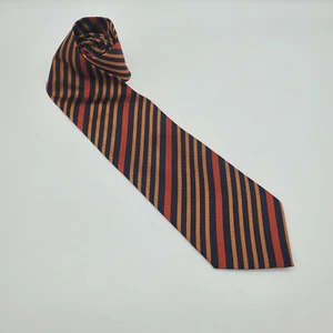 Off Island by Tommy Bahama Tie Blue Orange Red Striped Silk Tie - Picture 1 of 6