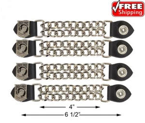 POW MIA MILITARY VETERAN DOUBLE CHAIN MOTORCYCLE BIKER POW VEST EXTENDERS - Picture 1 of 1
