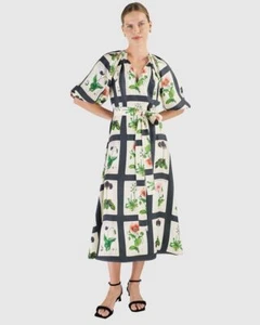 Oroton silk midnight poppy dress size 10 - *RARE* - Picture 1 of 11