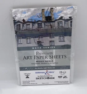 Stillman & Birn mittlere Körnung 15 Blatt Packung Nova Serie 150 g/m² grau 4 x 6 Zoll Neu - Bild 1 von 4