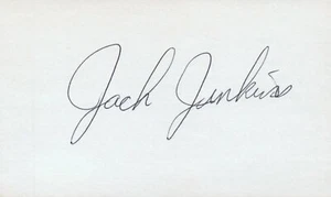 Jack Jenkins 1962 Washington (Dec. 2002) Signed 3x5 Index Card with JSA COA - Picture 1 of 2
