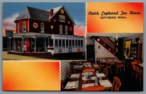 Postcard Gettysburg PA c1955 Dutch Cupboard Tea House Routes I40 and I15 South - Picture 1 of 2