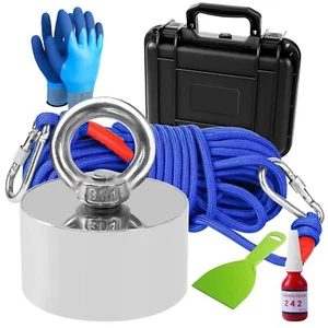 360 Magnet Fishing Kit - 1000LB's Powerful Neodymium N52 Magnet Treasure Hunting - Picture 1 of 6