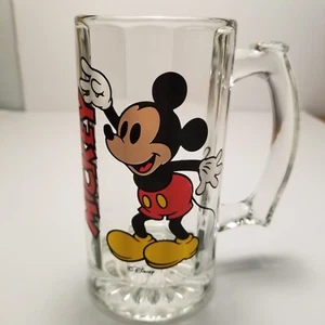 Vtg Mickey Mouse Disneyland Glass Pedestal Beaitiful Wavy Glass Mug - Picture 1 of 7