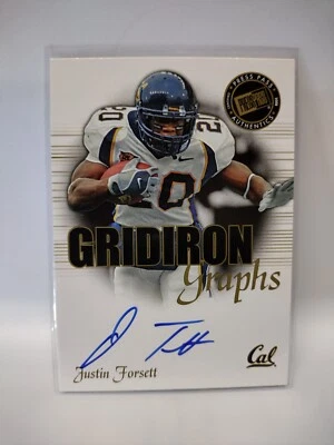 🏈On Card RC Auto 2008 Press Pass Gridiron Graphs Justin Forsett Autograph CAL - Image 1 of 3