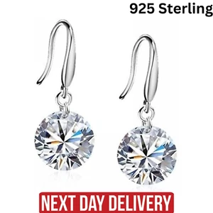 Sterling Silver Drop Earrings Swarovski Elements Crystal-UK - Picture 1 of 1
