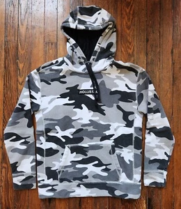 Hollister Box Logo Winter Camo Hoodie Small S - Picture 1 of 3