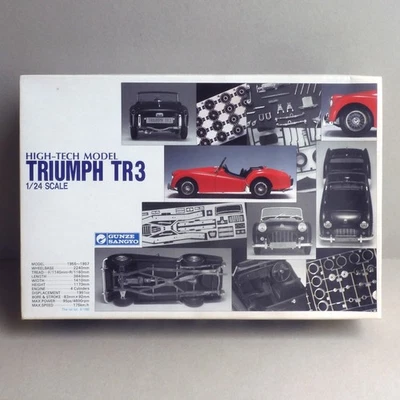 Gunze Sangyo 1/24 Triumph TR3 Plastic Model Kit High-Tech British Car - Immagine 1 di 4