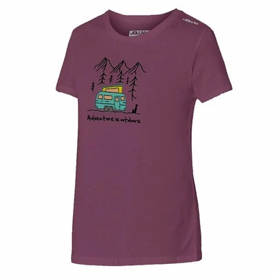 Camiseta de Manga Corta Mujer Joluvi Adventure  Rojo Carmesí - Imagen 1 de 2