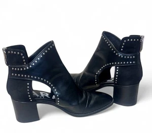 Zara Trafaluc schwarze Nieten Stiefeletten Reißverschluss GR 40 / US 9-9,5 - Bild 1 von 10