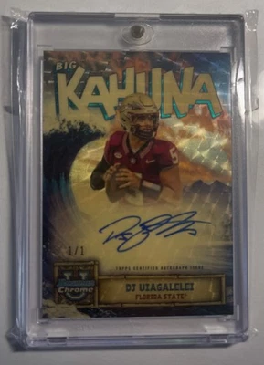 2024 Bowman Chrome University Big Kahuna DJ Uiagalelei 1/1 Auto Superfractor - Image 1 of 2