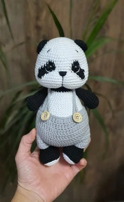 Handmade Crochet Panda Toy Amigurumi Cute Gift for Kids & Collrctors - Image 1 of 4