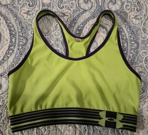 Women’s UNDER ARMOUR Sports Bra Size Small Green Black - Picture 1 of 4