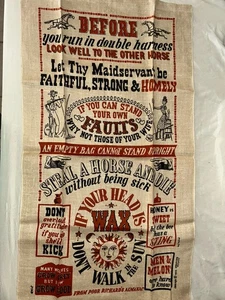 Vintage 1962 Wert Country Prints Leinen TEETUCH Poor Richard's Almanach 17x30" - Bild 1 von 5