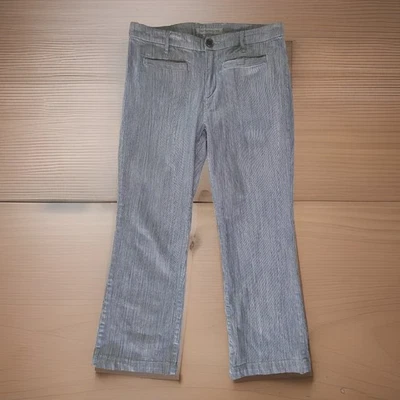 Chico's Platinum Denim 0.5 Short (31"W) Blue Striped Denim Stretch Jeans Skimmer - Image 1 of 4