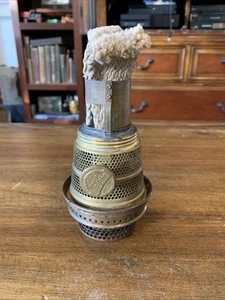 Aladdin Nu-Type Modell B Petroleumlampe Brenner Messing vernickelt Chicago USA - Bild 1 von 9