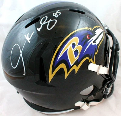 Derrick Mason Signed Baltimore Ravens F/S Speed Helmet- Beckett W Hologram - Image 1 of 4