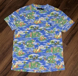 Polo Ralph Lauren Herren Blau Hawaii All Over Print Hula Luau Grafik Hemd S - Bild 1 von 5