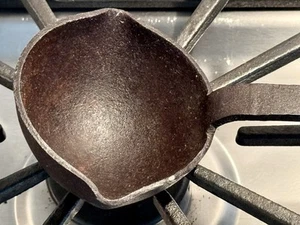 "Cucharón de barbacoa de hierro fundido forjado a mano de 3,5"" de una pieza, 19"" de largo, peso 15 oz, vintage" - Imagen 1 de 10