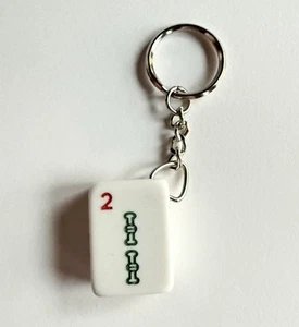1 Mah Jong MAHJONG White Tile Keychain 2 BAM DESIGN - Picture 1 of 4