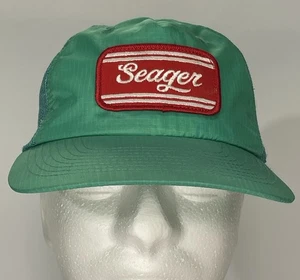 Mütze Kappe Seager Whitewash Druckknopflasche türkis Nylon Netz hinten Logo gebraucht verstellbar - Bild 1 von 15
